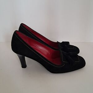 Coach Heels Women's 8.5 Black Tassels Suede Leather Designer Vintage Y2K Evening